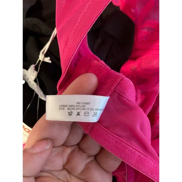 Liz Claiborne Full Support Underwire Bra Lace Embroidered Red Womens Sz 36DD NEW - Picture 4 of 4